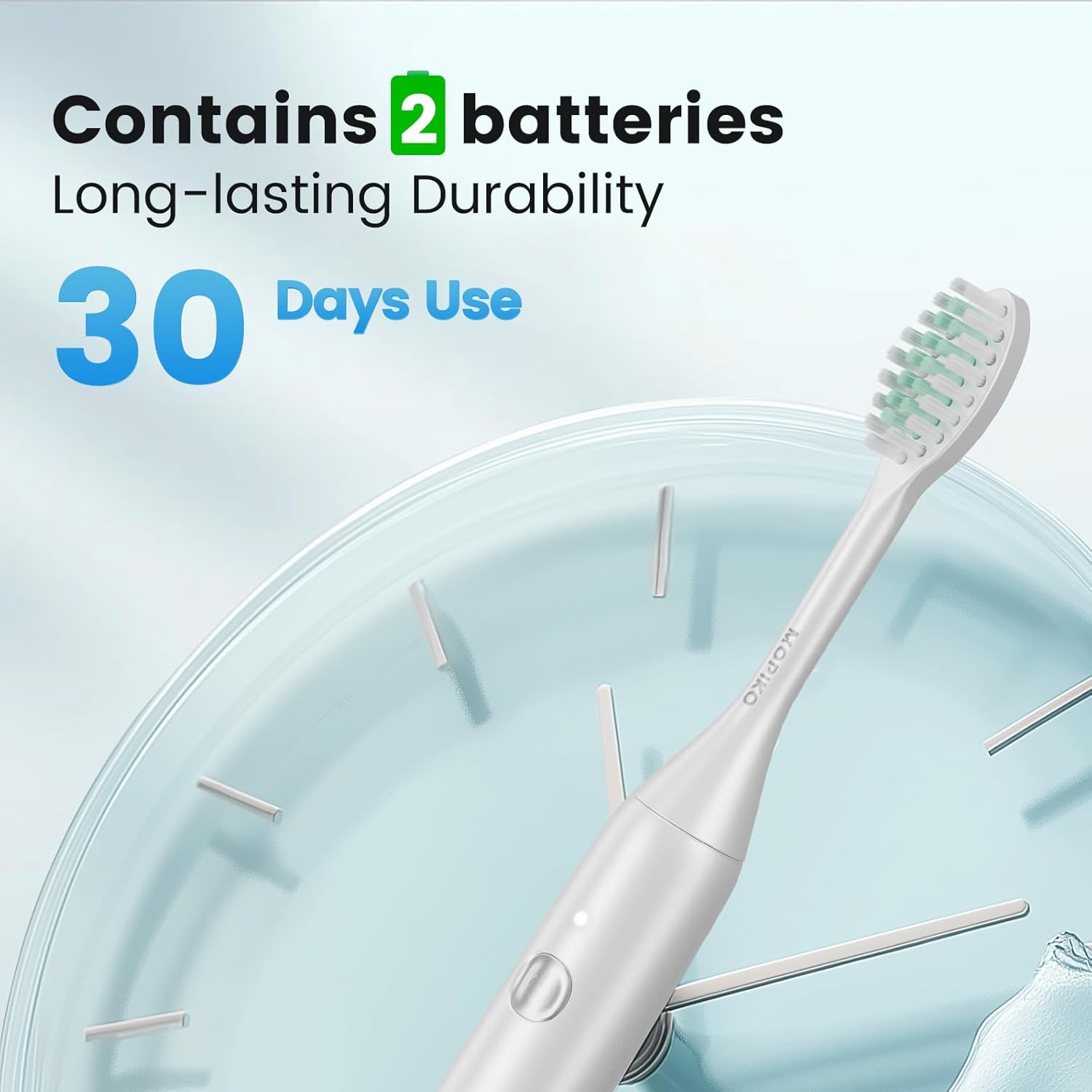 Travel Electric Battery Toothbrush for Adults, Sonic Electric Toothbrush with Case, Rechargeable Portable Electric Toothbrush Travel Kit (White, Battery)