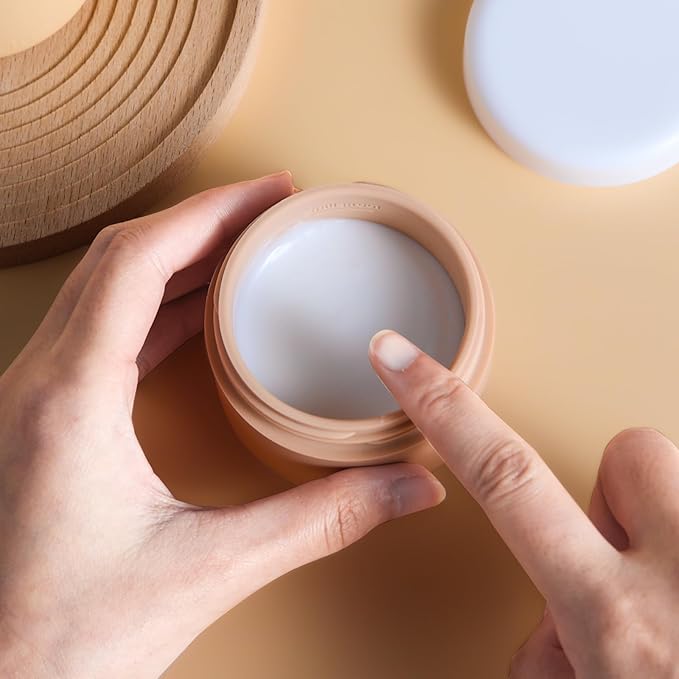 Travel Containers for Toiletries, Silicone Cream Jars BPA-Free, Leak-proof 1.35oz Travel Size Containers, Portable Size Silicone Jars with Lid for Cosmetic Face Hand Body Cream (4 Pack)