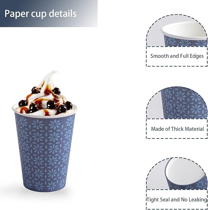 600 Pack 3oz Paper Cups, Disposable Bathroom Navy Floral Small Mouthwash Cups 3 OZ for Barth, Parties, Picnics, Barbecues, Travel and Events.