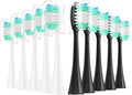 10 Pack Replacement Toothbrush Heads Compatible with AquaSonic Black Series, Vibe Series, Duo Series Pro,Elite, HDC Pro Electric Toothbrush, 5 Black 5 White