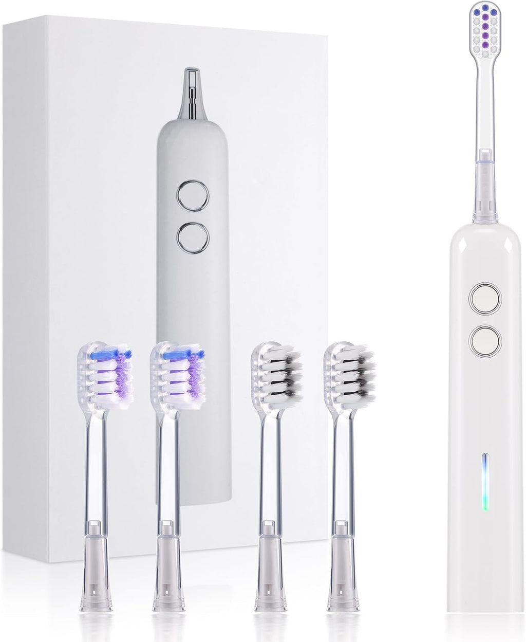 Electric Toothbrush for Adults Sonic Vibration Deep Mouth Cleaning Teeth Whitening Free 4 Toothbrush Heads Super Soft Bristles 3 Modes 90 Days Lifespan IPX7 Waterproof (Color Available)