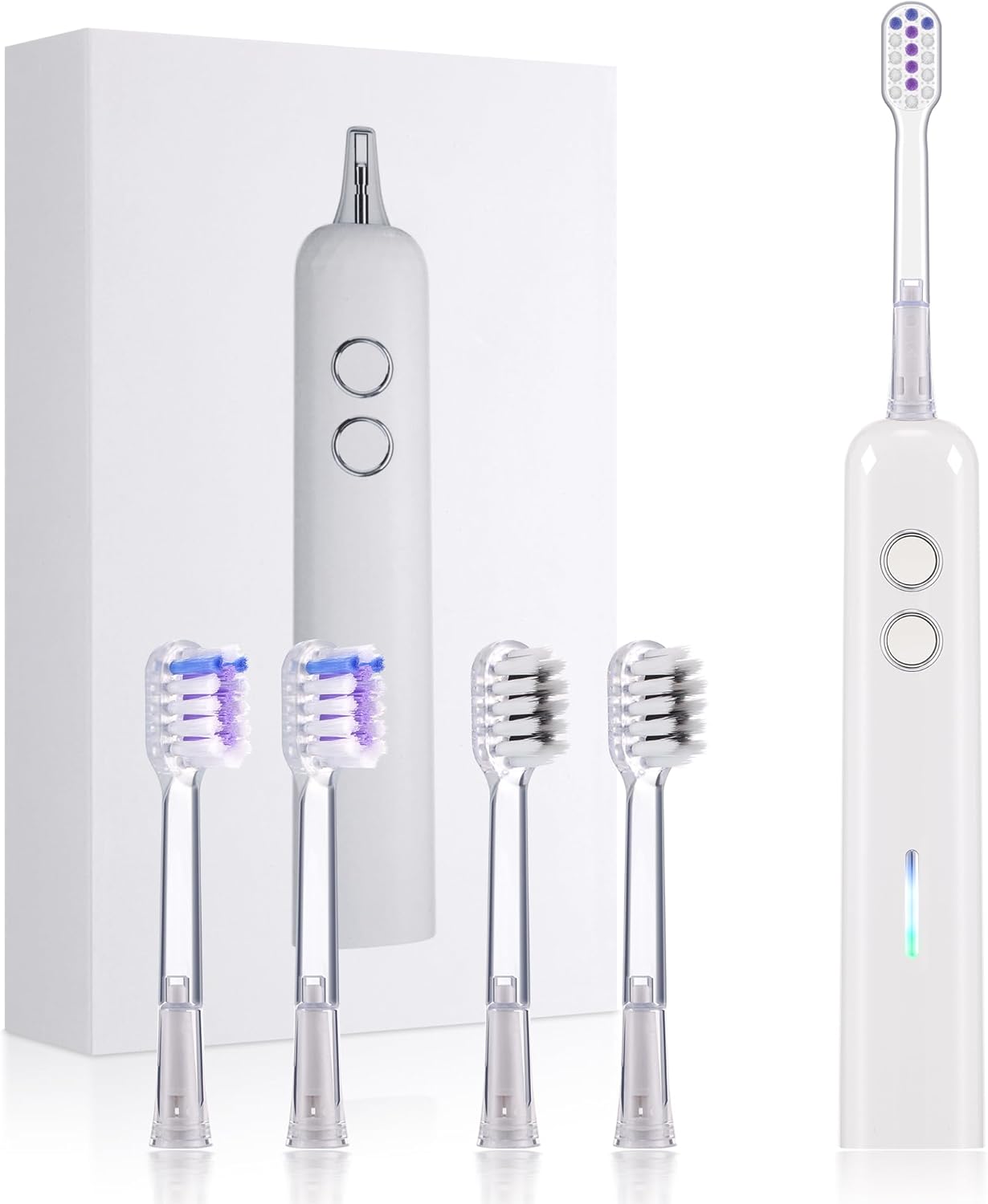 Electric Toothbrush for Adults Sonic Vibration Deep Mouth Cleaning Teeth Whitening Free 4 Toothbrush Heads Super Soft Bristles 3 Modes 90 Days Lifespan IPX7 Waterproof (Color Available)