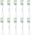 Replacement Toothbrush Brush Heads Compatible with Philips Sonicare Electric Toothbrushes with Click-on System Dupont Bristles for Optimal Plaque Remove, Pack of 10, White