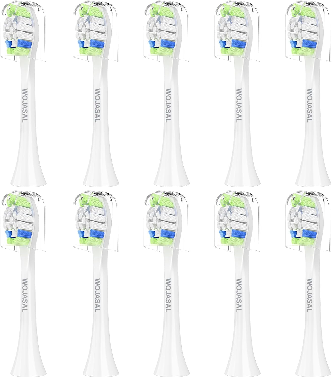 Replacement Toothbrush Brush Heads Compatible with Philips Sonicare Electric Toothbrushes with Click-on System Dupont Bristles for Optimal Plaque Remove, Pack of 10, White