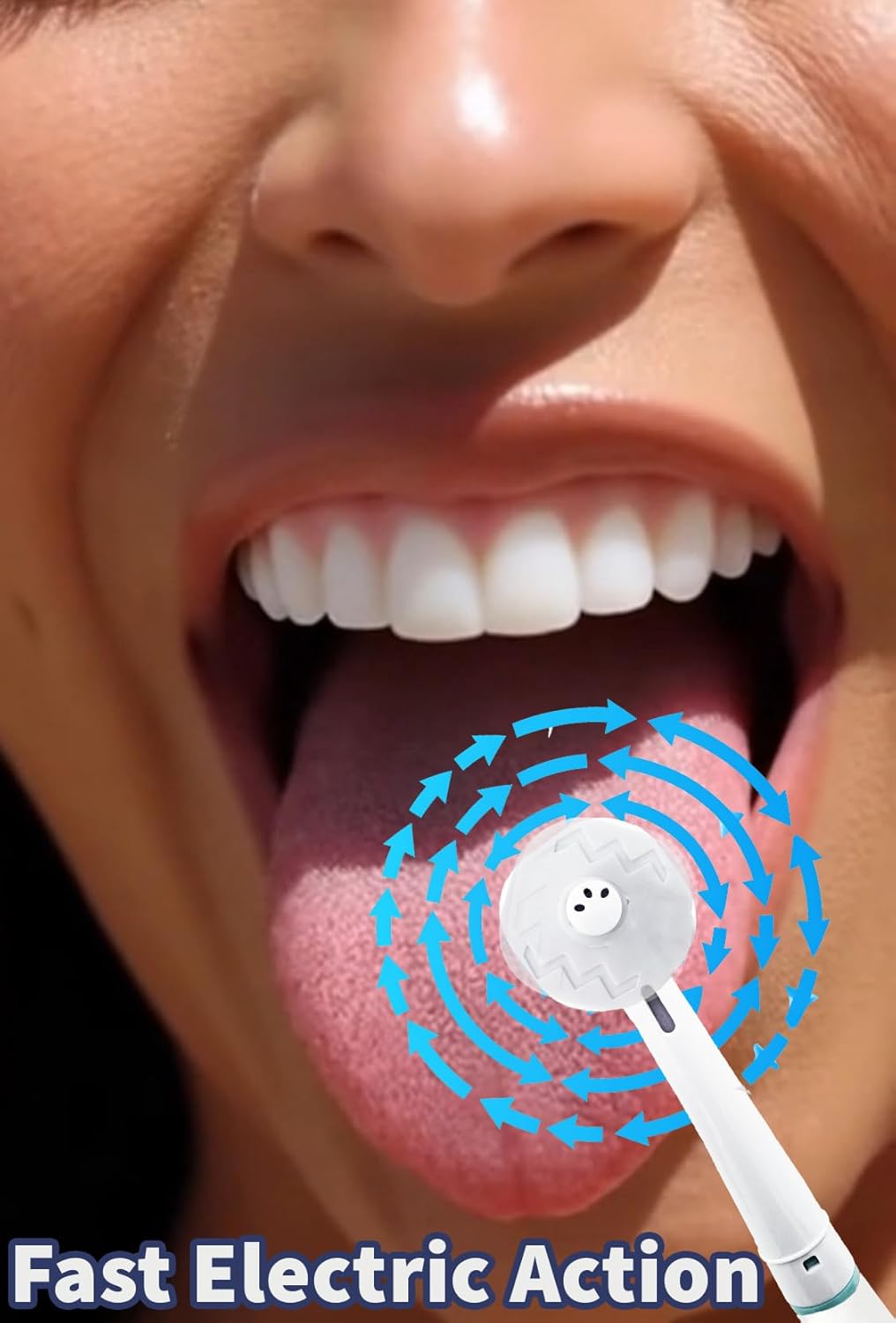 Tongue Cleaner Scraper Replacement Toothbrush Replacement Heads Compatible with Oral B Braun, 1 Pcs Brush Heads Compatible with Oral B Replacement Heads Refill 7000/Pro 1000/9600/500/3000/8000