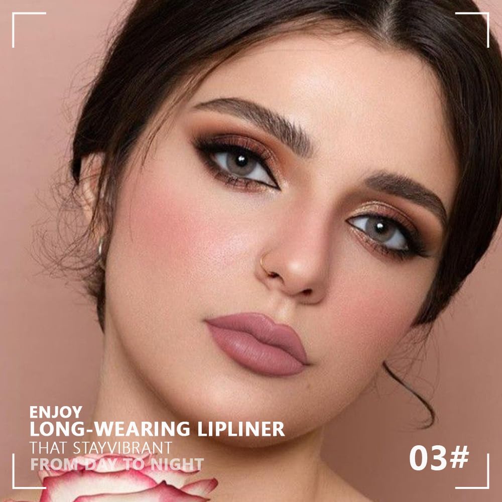 Matte Calligraphy Liquid Lip Liner Lipstick Pencil, Lunar Berry Long-Lasting Transfer-Proof Lip Stain, Lightweight Lipstick, Sheer Buildable Color, Fades to a Natural Wash of Colors