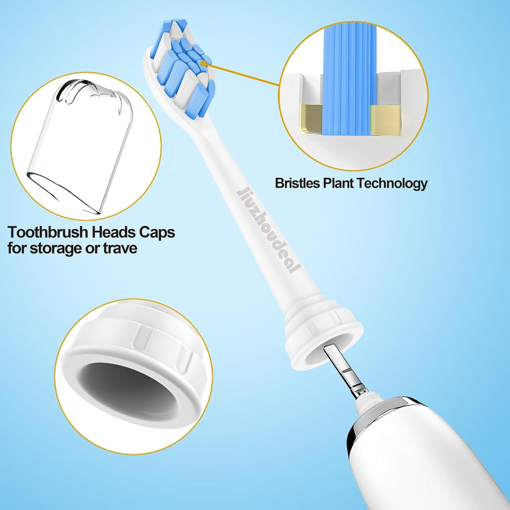 Replacement Toothbrush Heads Compatible with Philips Sonicare, Brush Heads for Sonicare C2 Plaque Control Protective Clean 4100 5100 6100 Electric Toothbrush Blue, 4-Pack