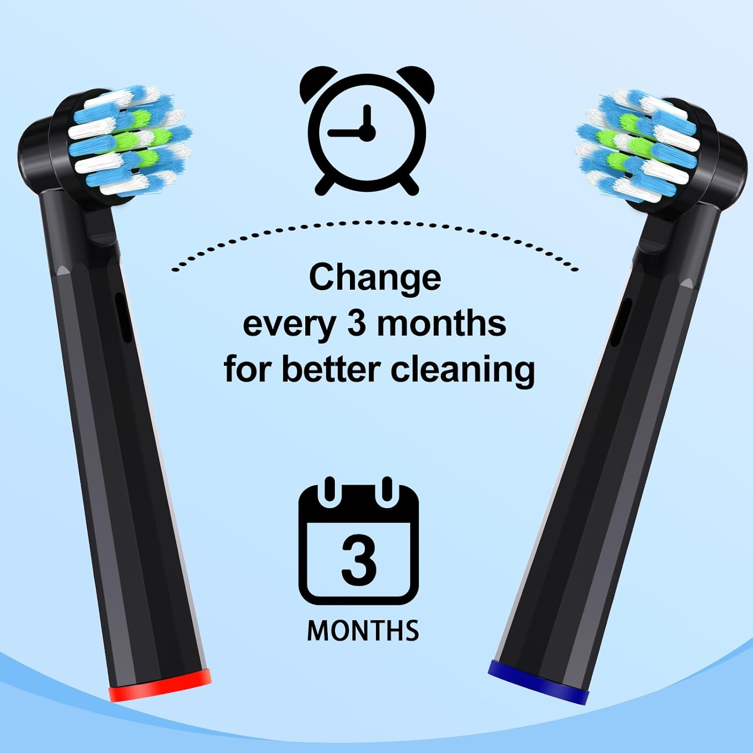 4 Pcs Replacement Toothbrush Heads Compatible with Braun Oral B Pro 1000/7000/9600/5000/3000, Precision Senesitive Brush Heads Refills for Genius X and Smart 1500 Electric Toothbrush (Black)