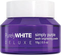 PurelyWHITE DELUXE, Simply Purple Brightening Powder - Conceals Stains, No Sensitivity - Enamel-Safe Toothpaste Whitening Powder for Coffee, Tea, Food, Wine, and Tobacco Stains.