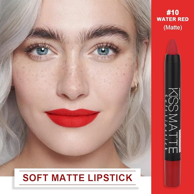 BINGBRUSH Smooth Longwear Lipstick Pack Set, Matte Color Stick Ultimate Lip Crayon for Makeup Collection - Waterproof Velvet Lipgloss Lip Stain (10#)