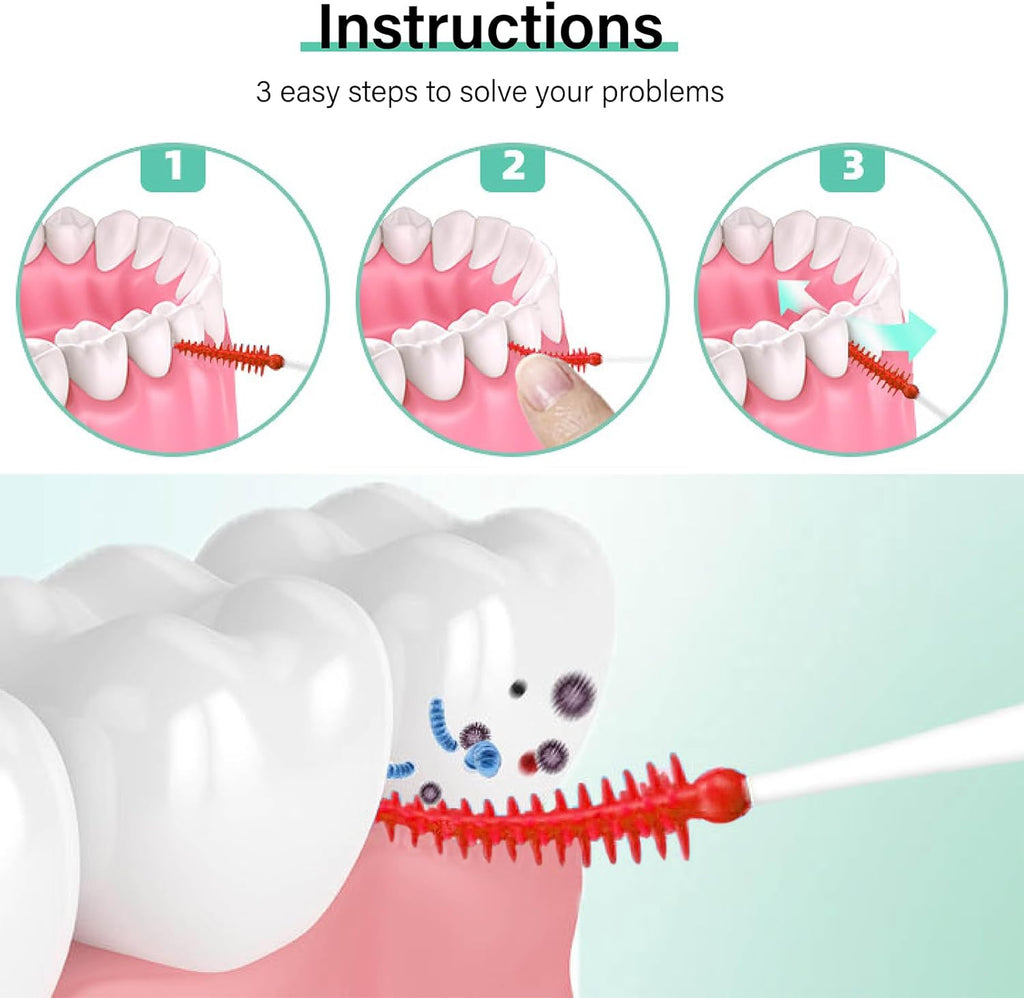 Ndzefan160PCS Portable Silica Gel Toothpick Toothbrush Original Suitable for Oral Care of Adults and Children Soft,Toothpick Brushes Teeth Cleaning Tool (red)