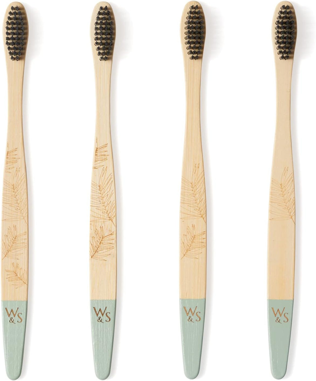 Wild & Stone | Organic Bamboo Toothbrush | Four Different Pattens | Dupont Fibre Bristles | 100% Biodegradable Handle | Vegan Eco Friendly Bamboo Toothbrushes (Medium)
