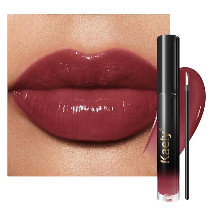 Kaely Longwear No-Budge Lipstick for Women, Highly Pigmented Liquid Lip Color Makeup, Non-Transfer Lip Gloss Stain Waterproof Smudge Proof 24 Hour, Instant Shine, Vegan & Cruelty-Free, 17 RUM RAISIN