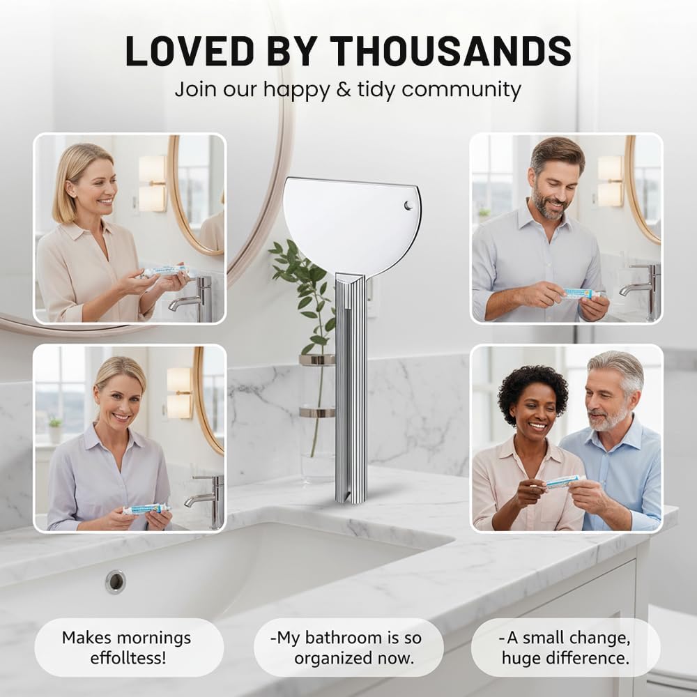 Toothpaste Squeezer, Metal Tube Squeezer Key Stainless Steel Toothpaste Roller Tube Wringer for Paint, Cream, Cosmetic and Hair Dye (C*2 PCS)