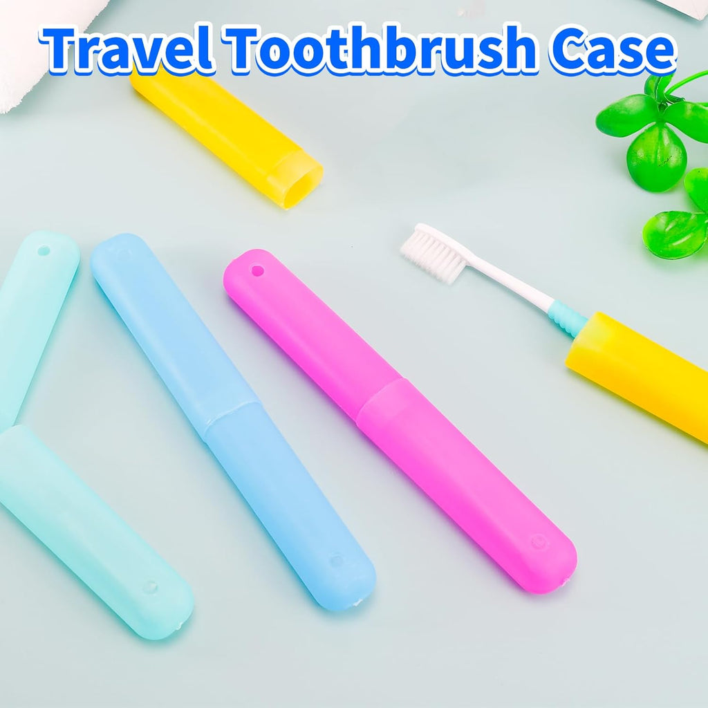 24 PCS Toothbrush Case Set,Travel Toothbrush Case,Plastic Portable Toothbrush Holder,Dust-proof Toothbrush Box Storage,Toothbrushes Carrier for Traveling,Bathroom,School,Home, Camping,6 Colors