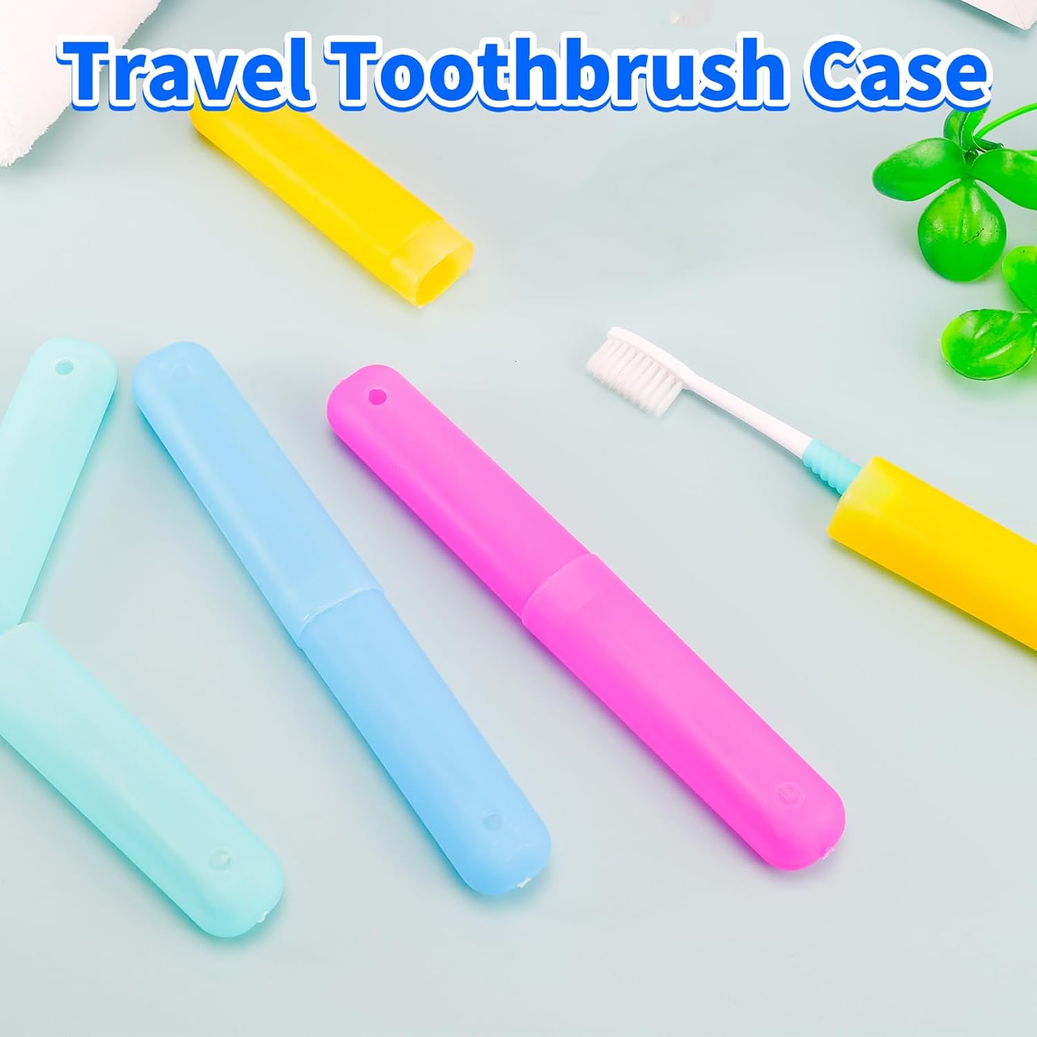 24 PCS Toothbrush Case Set,Travel Toothbrush Case,Plastic Portable Toothbrush Holder,Dust-proof Toothbrush Box Storage,Toothbrushes Carrier for Traveling,Bathroom,School,Home, Camping,6 Colors