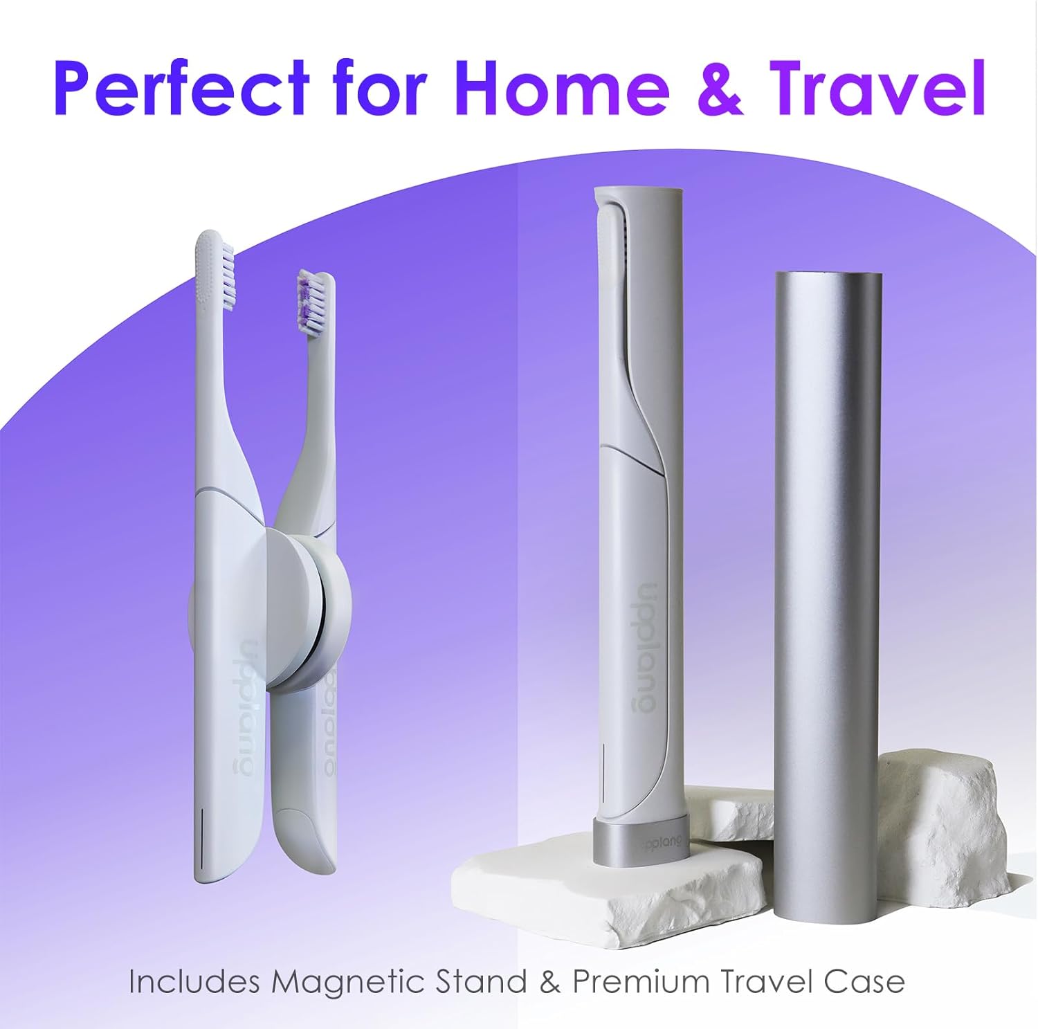 Electric Toothbrush, Portable Travel Sonic Toothbrush with Protective Case USB-C Rechargeable, Neutral Comfort Bristles, Waterproof, Smart Timer, Compact for Daily Use (Pearl White)