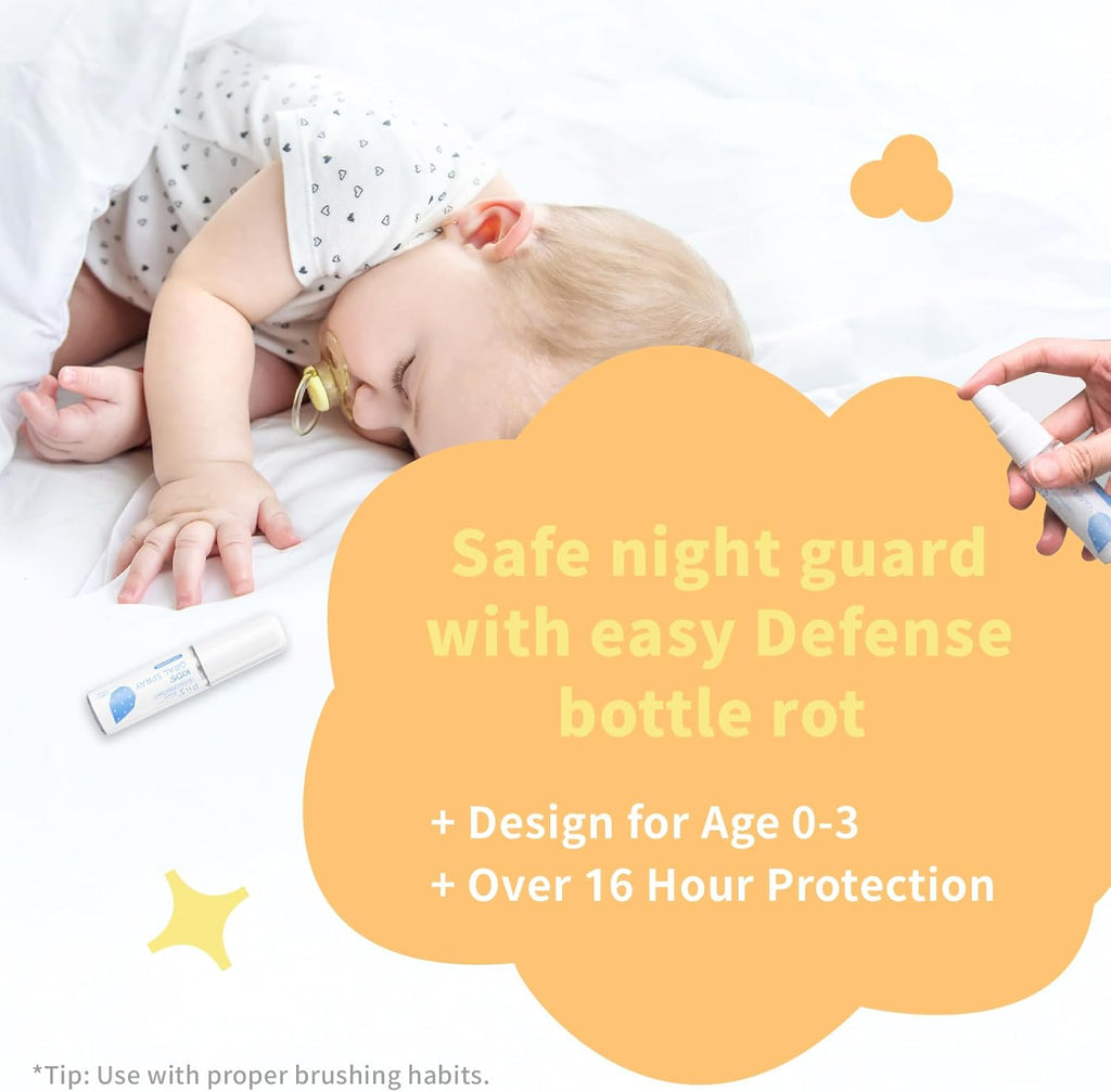 Mouth Spray for Kids, Toddler Toothpaste Helper, Fluoride Free Baby Toothpaste Cavity Protection, Oral Care with Natural P113+ Antibacterial Peptide - for Newborns to Age 12 (Citrus)