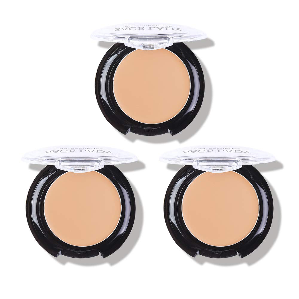3 Pack Full Coverage Concealer Cream Makeup, Waterproof Matte Smooth Concealer Corrector for Dark Spot Under Eye Circles/Blemishes (3×5g/0.18Oz, #30 Light Natural)