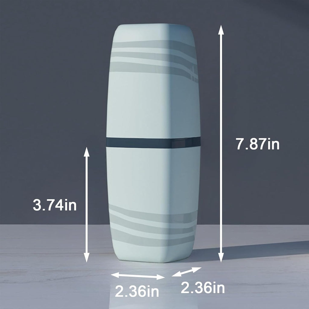 2PCS Blue Toothbrush Travel Case，Portable Multifunctional Toothbrush Holder，Travel Toothbrush Holder with Cover for Trip/Bathroom/Camping