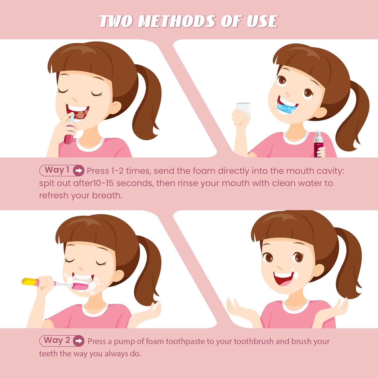 Fluoride Free Foam Kids Toothpaste - Natural Teeth Clean and Whitening Toothpaste with Mint Flavor, Mint Flavor for U Shaped Toothbrush Travel Size(4 Mix)