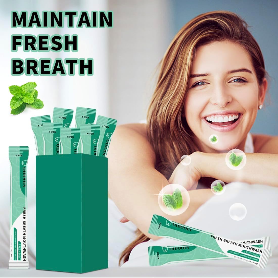 Travel Size Mouthwash Individual Mini Mouthwash for Fresh Breath,for After Meals, Hotels Portable Travel Mouth wash, Bulk Packets 0.4 Fl Oz(Pack of 40)