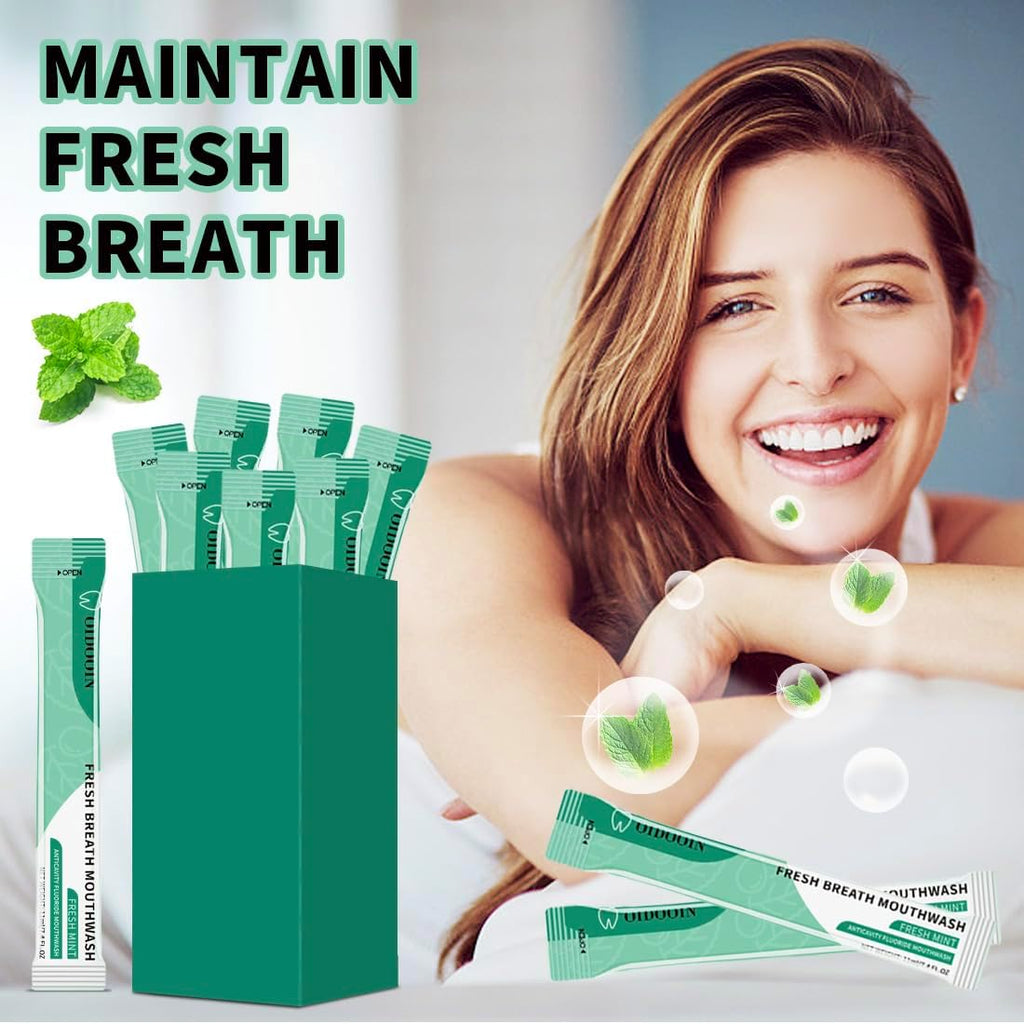 Travel Size Mouthwash Individual Mini Mouth wash for Fresh Breath,for After Meals, Hotels Portable Travel Mouthwash,Bulk Packets 0.4 Fl Oz (Pack of 20)