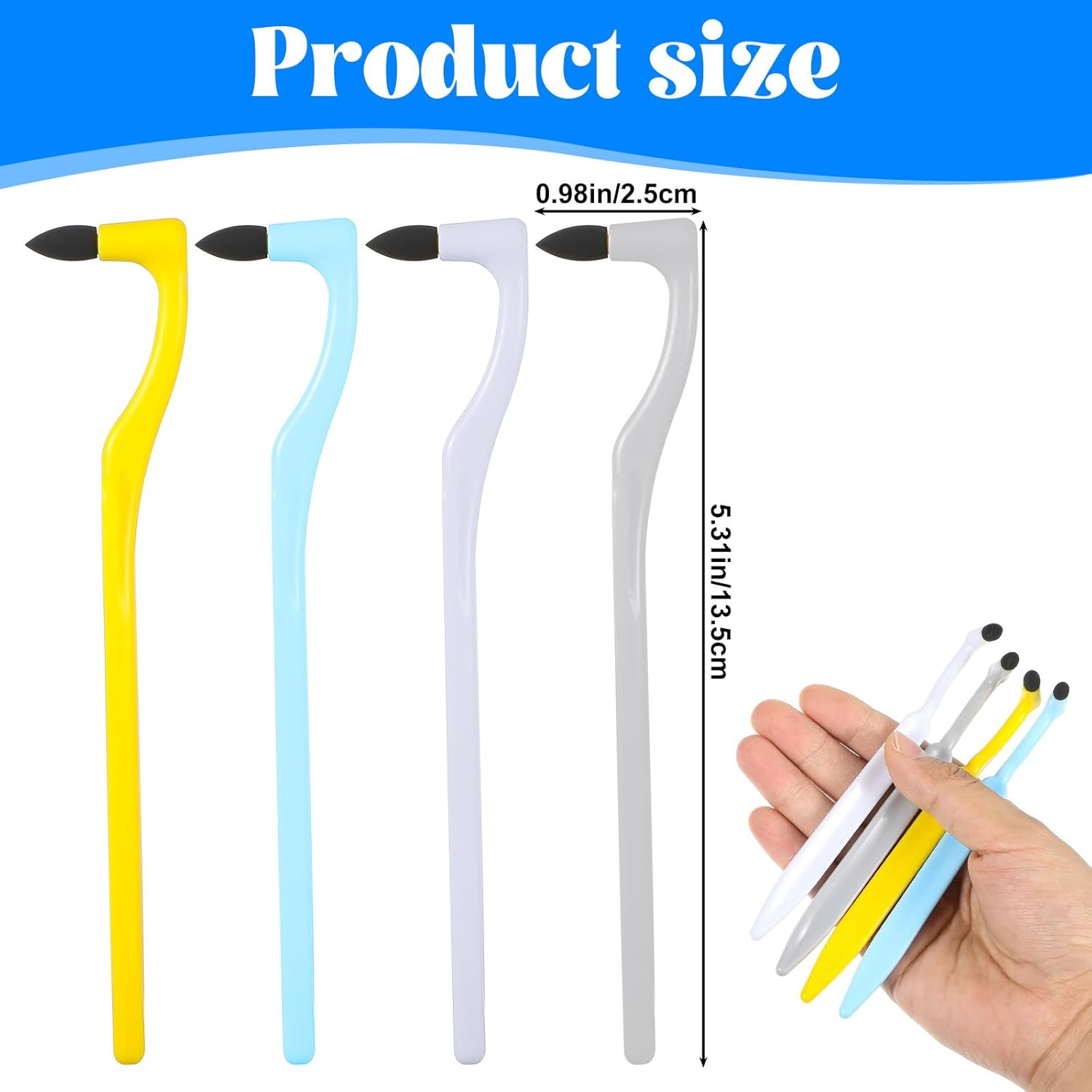 4 PCS Dental Tooth Stain Eraser Removers, Dental Plaque Tartar Eraser Polisher Professional Dental Picks Tooth Polisher and Plaque Remover for Teeth Whitening Polishing Adult Oral Care (4 Color)
