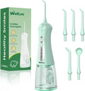 Water Flosser for Teeth, Portable Oral Irrigator Rechargeable Water Dental Flosser Pick with High Pressure 5 Jet Tips, IPX7 Travel Water Flossing for Brace Teeth Cleaner Gum Care