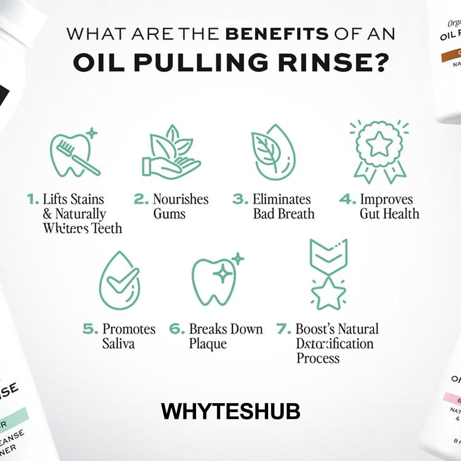 Spearmint Oil Pulling Rinse, Organic Cold-Pressed Coconut Oil for Teeth Mouthwash, Helps Maintain Gum Health & Freshens Breath - 8 fl oz