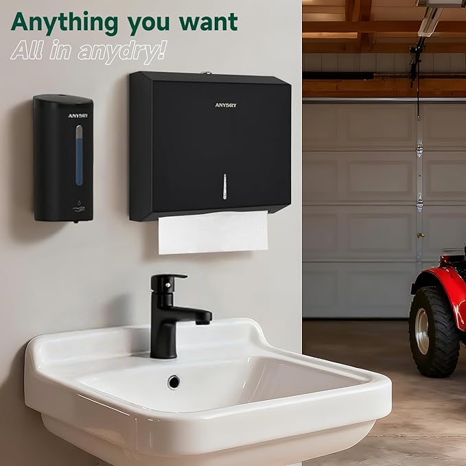 Professional 750ml Automatic Wall-Mounted Soap Dispenser with Anti-Corrosion Coating (Matte Black Stainless Steel)