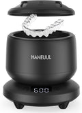 2025 Ultrasonic Retainer Cleaner for Dentures & Aligner, Durable Removable Base and Top Cover, Denture Cleaner Machine with 4 Modes for Mouth Guards, Jewelry, Rings, etc (Black)