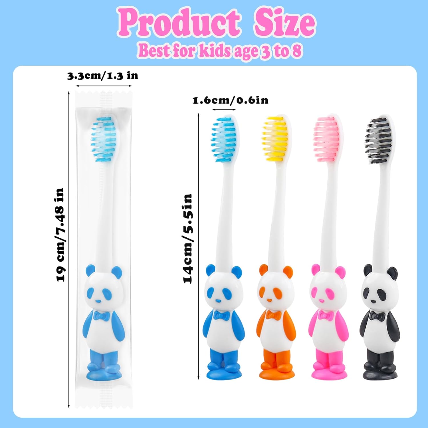 Disposable Toddler Toothbrush Kids Bulk Pack of 60,Suction Cup Bulk Children Toothbrushes for Kid Age 2+ Individually Wrapped Animal Toothbrush for Boys,Girls,for Home,School,Camp,Daycare,Travel