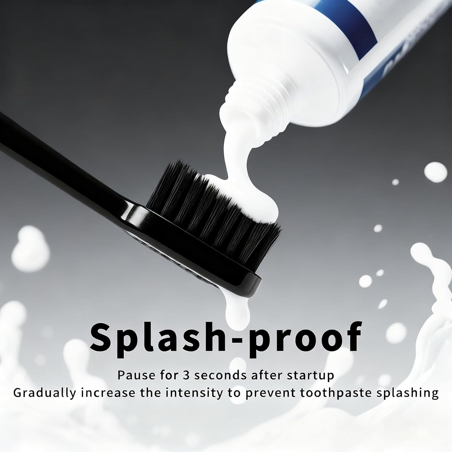 Rooman Oscillation&Vibration Sonic Electric Toothbrush for Adults, with 8 Brush Heads for Travel & Teeth Care, 20000 VPM, 3 Cleaning Modes, 2-Minute Timer, IPX7 Waterproof (Black)