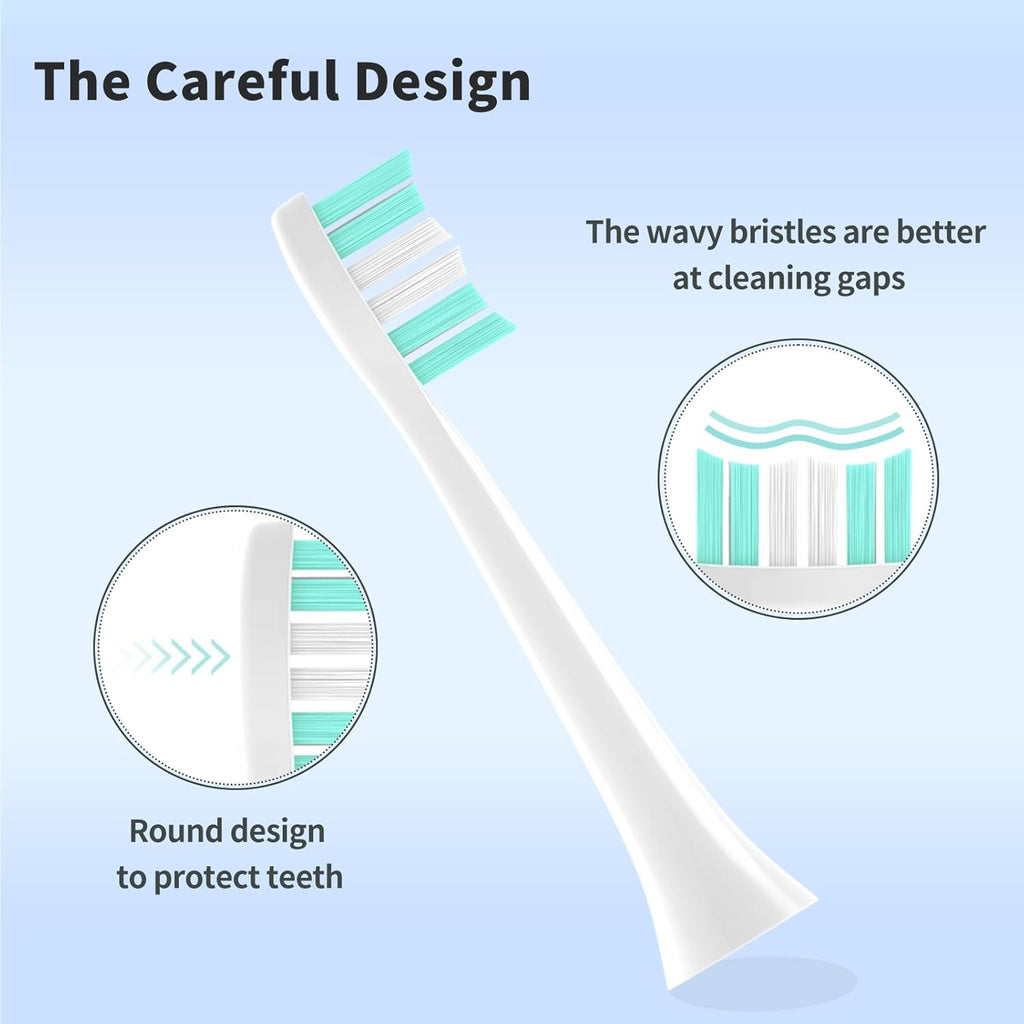 Toothbrush Heads Compatible with Philips Sonicare Electric Toothbrush 4100,5100,6100,C1,C2,C3,G,W,Sonic Brush Head, Removing Dental Plaque, Soft Brush, White,10 Pack