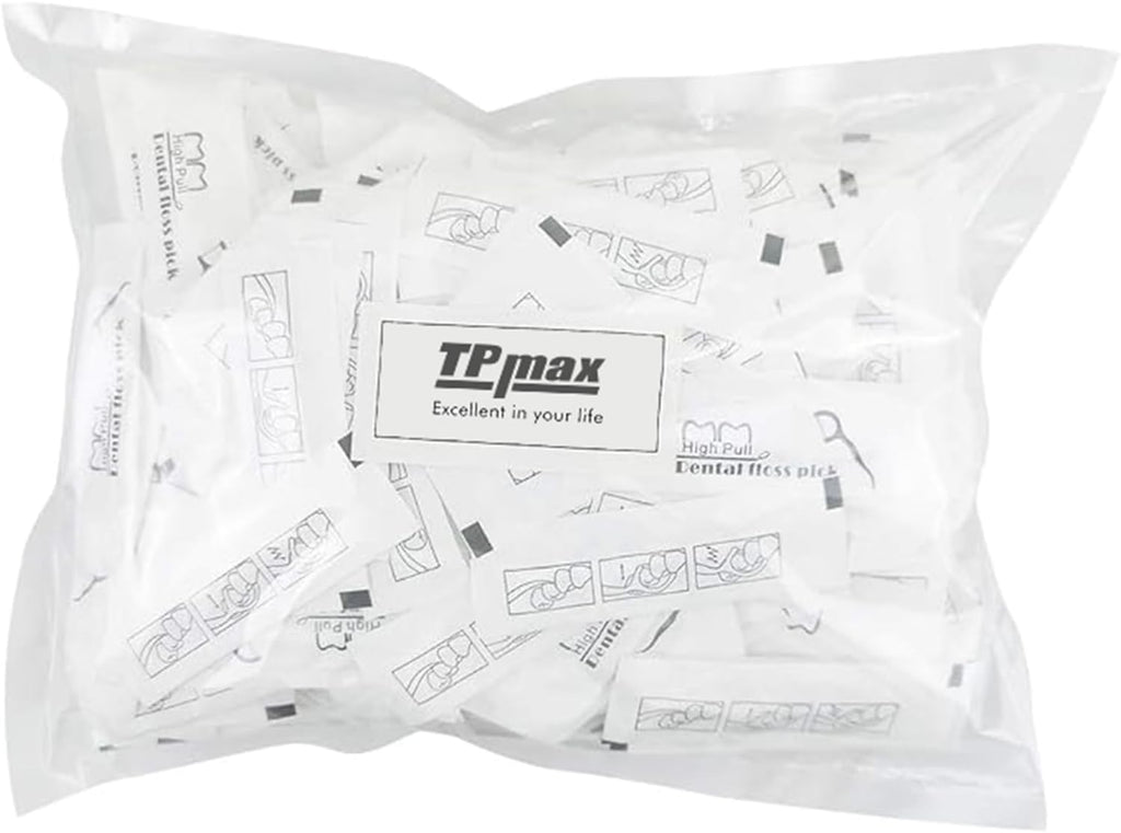 500 Count Dental Flossers Each Individually Wrapped, Floss Singles Bag, Travel Hotel Restaurant Office Car Dental Floss, Floss Picks Oral Care Teeth Clean Flat Wire