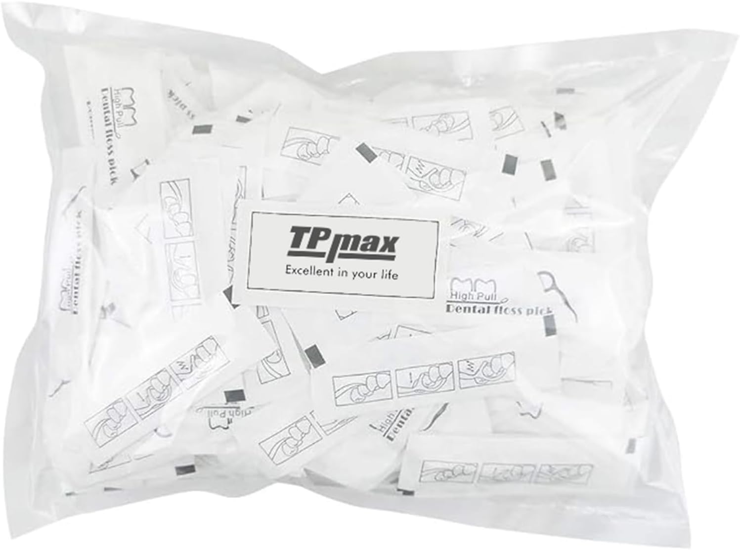 500 Count Dental Flossers Each Individually Wrapped, Floss Singles Bag, Travel Hotel Restaurant Office Car Dental Floss, Floss Picks Oral Care Teeth Clean Flat Wire