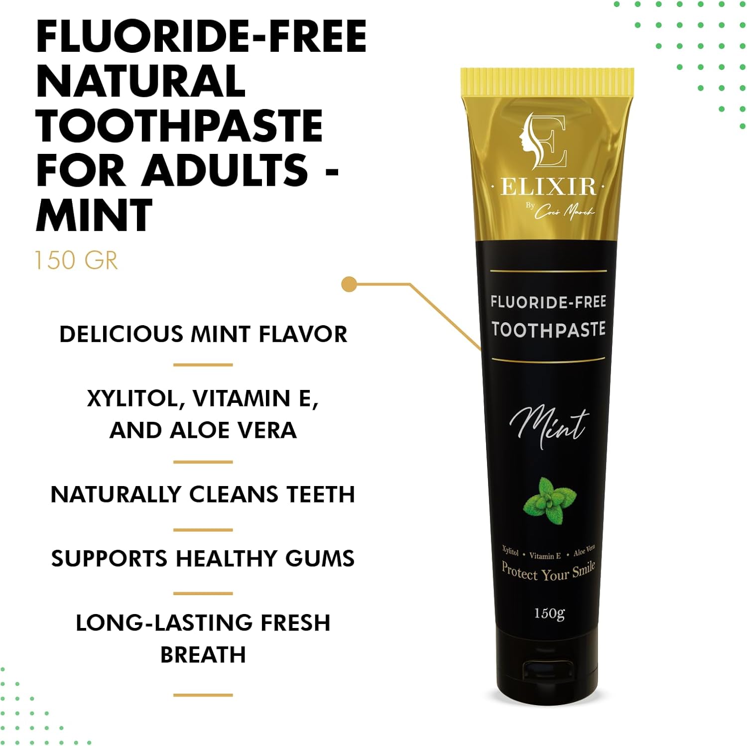 Fluoride Free Brightening Natural Toothpaste Mint Adult 5.3 oz (150g) by Cocó March