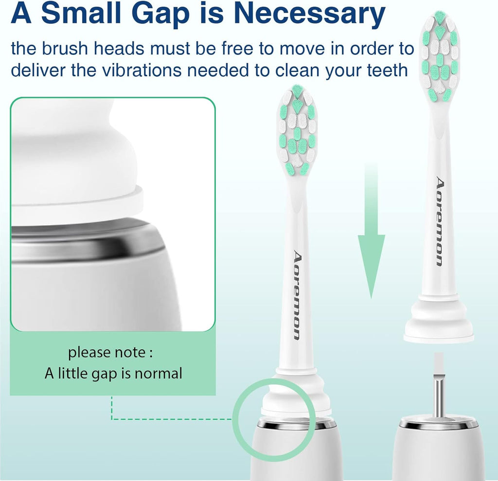 Aoremon Replacement Heads for Philips Sonicare c2 c1 Brush Head Compatible with Phillips Sonicare and More Click-on Electric Toothbrush, 10 Pack