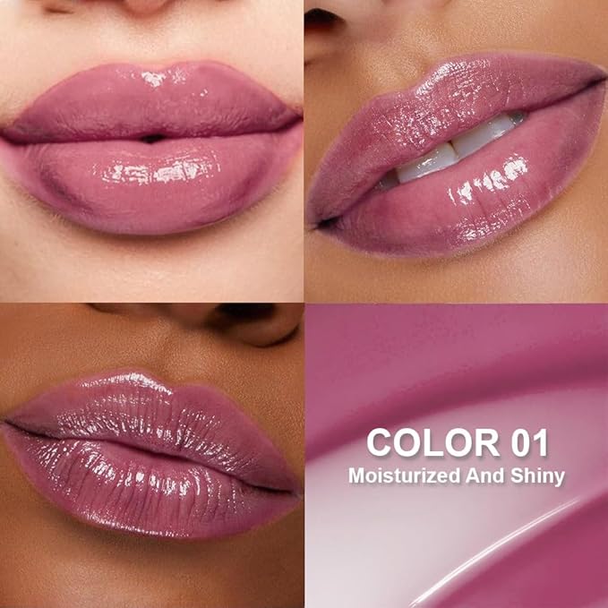 Summer Glow Reviver Lip Balm Butter Lip Gloss, Melting Lip Serum, Ultra-Hydrating Natural Vegan Lip Balm, Sheer-Tinted Shine & Hydration, Soothes & Softens Dry Lips (Light Purple)