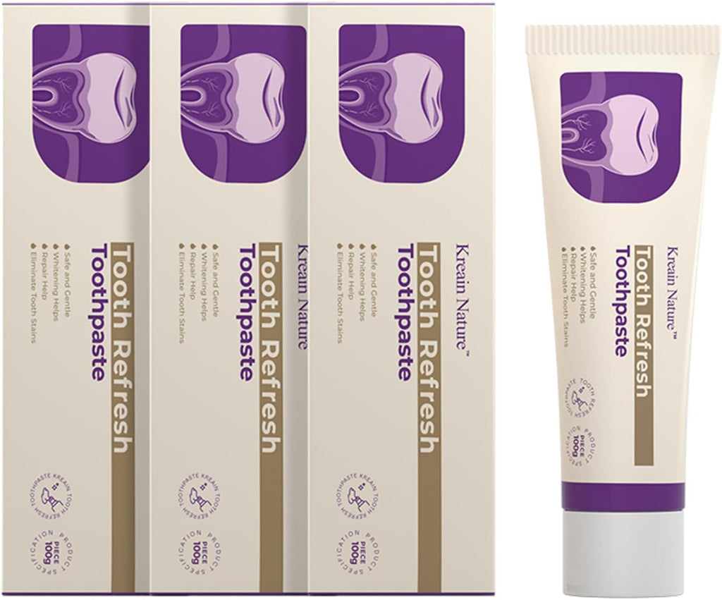 Whitening Toothpaste, Fresh Breath Formula, Natural Oral Care & Enamel Repair, Helps Remove Coffee, Tea & Wine Stains, Fresh Minty Gel, 3.5 Oz Tube, 3 Pack