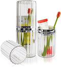 Travel Toothbrush Case, Travel Toothbrush Holder, Portable Toothpaste Storage Container for Business Trip School Camping Bathroom(Clear)