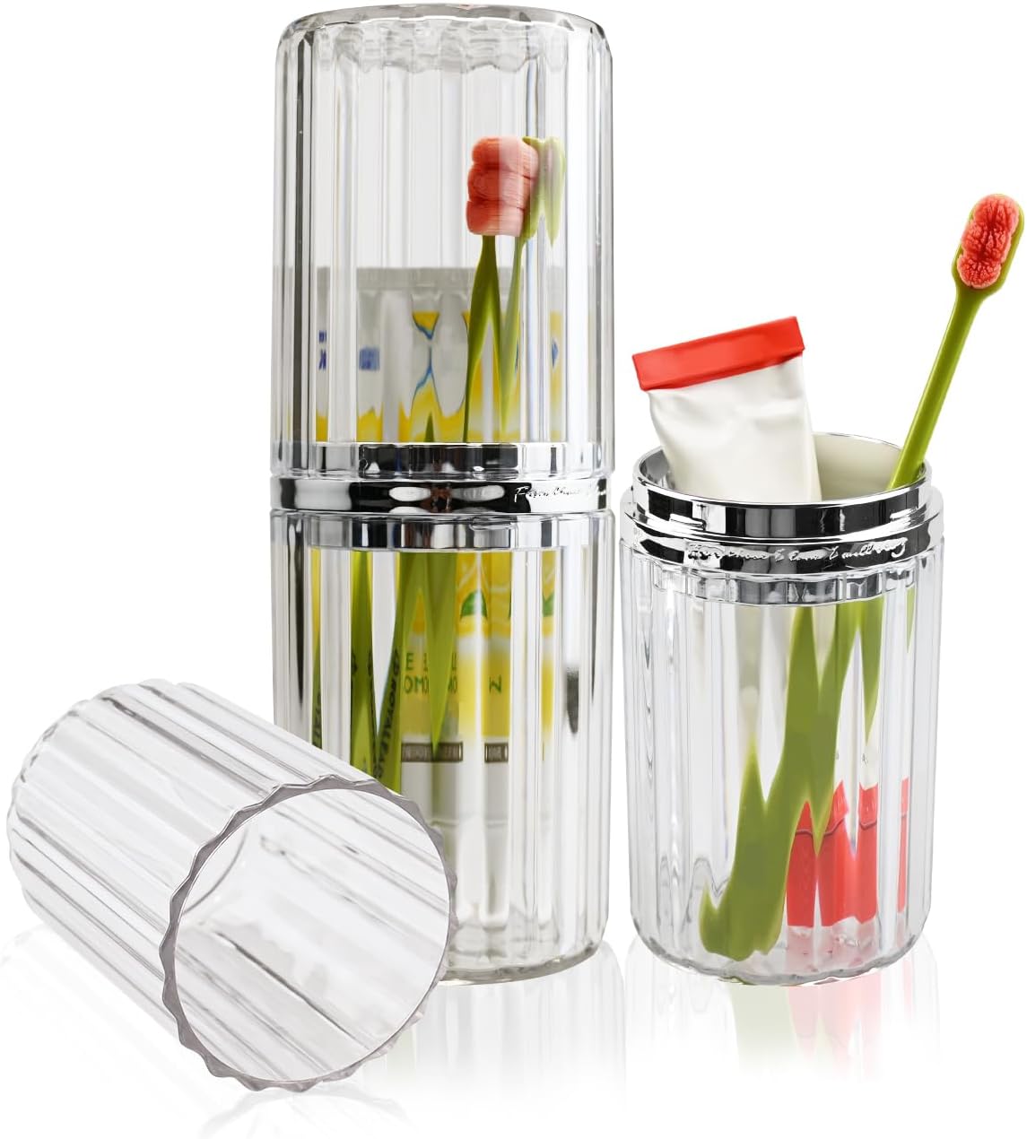 Travel Toothbrush Case, Travel Toothbrush Holder, Portable Toothpaste Storage Container for Business Trip School Camping Bathroom(Clear)