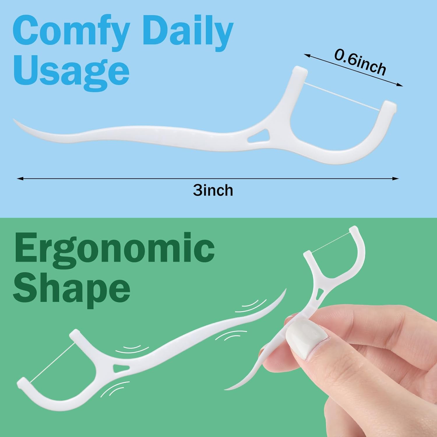 Maxcheck 2000 Count Floss Picks Bulk Natural Dental Floss Picks Toothpicks Sticks High Pull Tooth Flosser Sustainable for Teeth