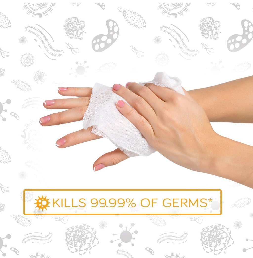 Care Touch Hand Sanitizer Wipes – 440 Individually Wrapped Packets (Box of 4, 110 Wipes Each)