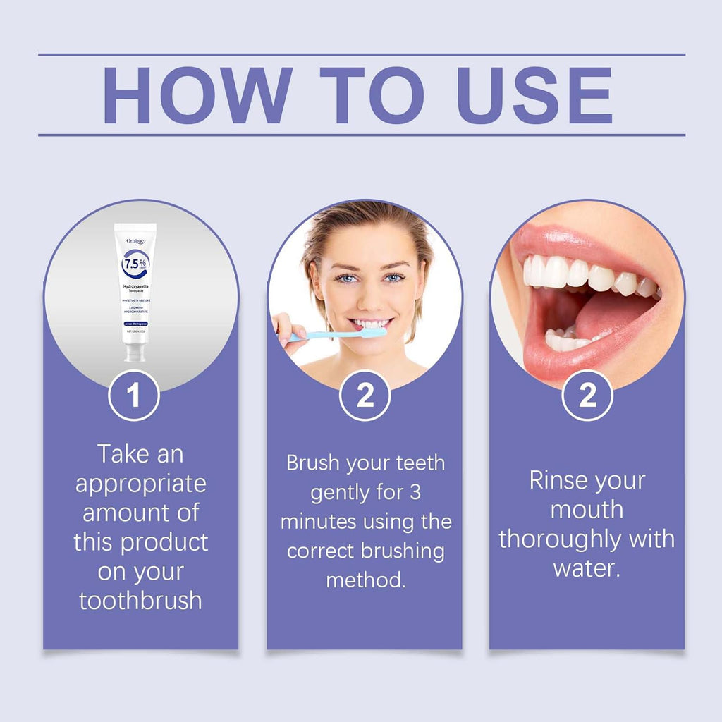 2 PCS 7.5% Hydroxyapatite Toothpaste for Enamel Repair & Sensitivity Relief, Nano Hydroxyapatite Toothpaste - Fluoride-Free Formula, Gentle and Effective Formula, Fresh Breath (2 x 120g)