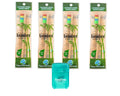 HDP Kids Bamboo Toothbrush Size:Pack of 4 with Bonus Color:Kids Bamboo