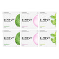 SIMPLY Gum | Dental Gum | Xylitol Chewing Gum- Sugar Free | Variety Pack- Bubblegum, Peppermint, Spearmint | Pack of Six (90 Pieces Total) | Synthetic Plastic Free + Sugar Free + Aspartame Free
