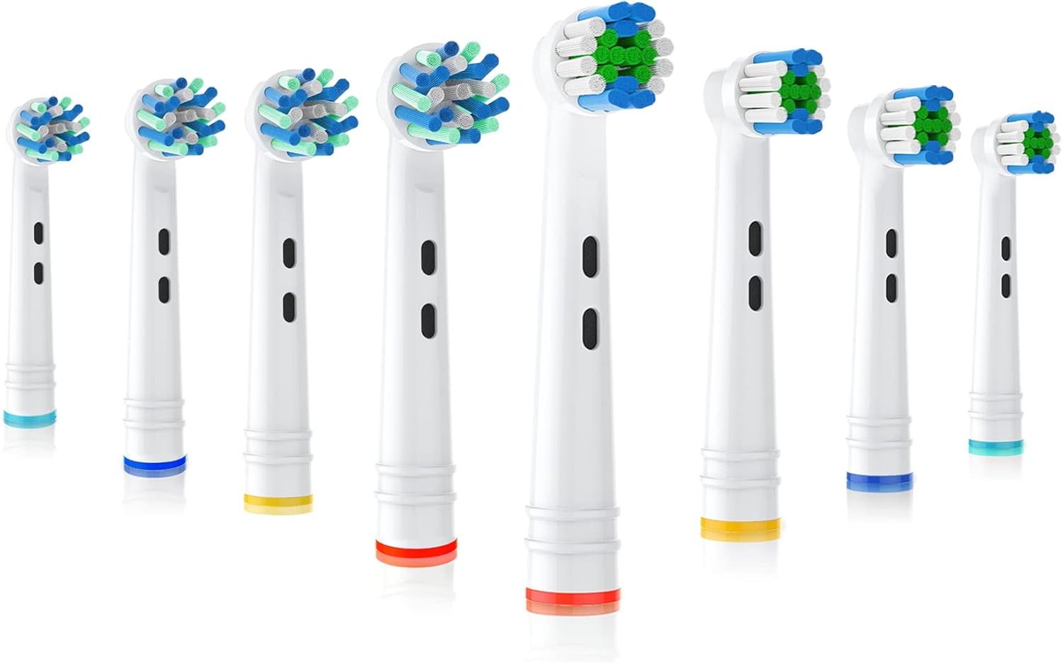 Toothbrush Replacement Heads Fit for Oral B Braun Electric Toothbrushes, 8pcs, 4 Heads for Cross Action, 4 Heads for Daily Clean, Repuesto for Type 3756 3757 3765 4729 4731