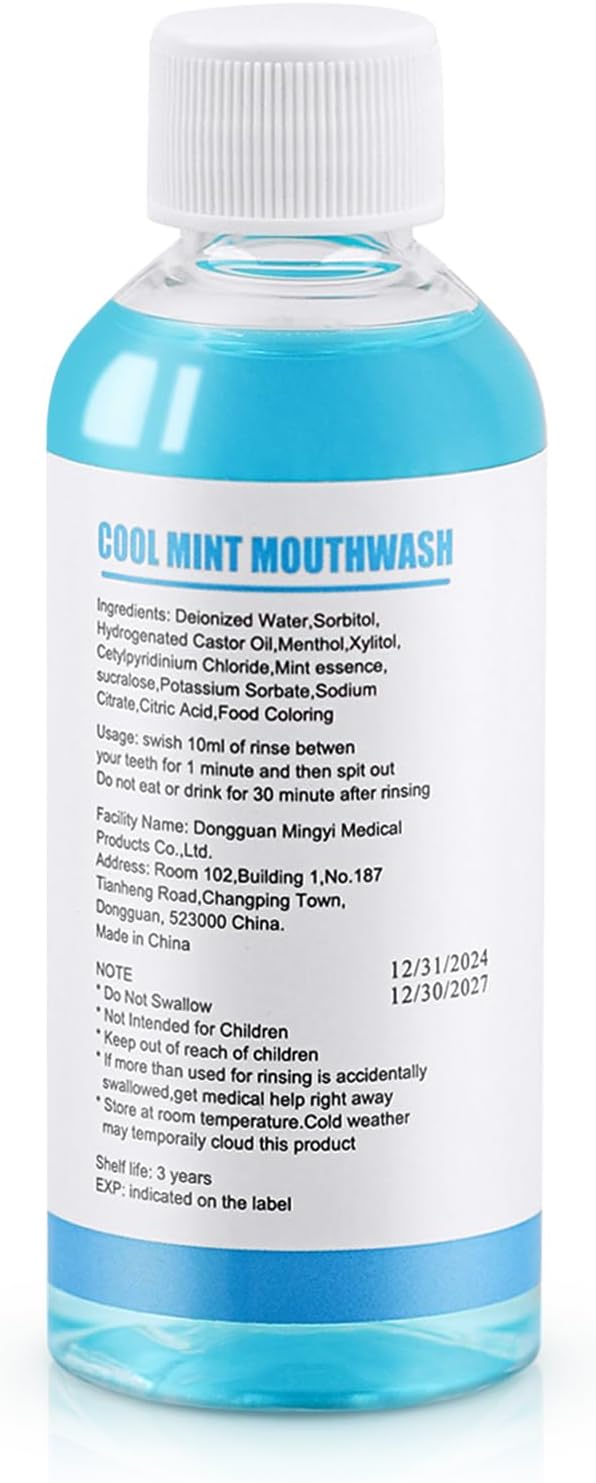 10 pcs Travel Size Mouthwash Bulk Mini Mouthwash, 80ml/2.7fl oz, Fresh Mint Portable Mouthwash Individual Mouthwash Bottles for Travel Toiletry Kits